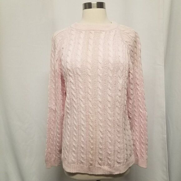 Vintage 90s y2k L.S.A. Classics Cable Knit Sweater Pink Woman's M - Picture 1 of 5